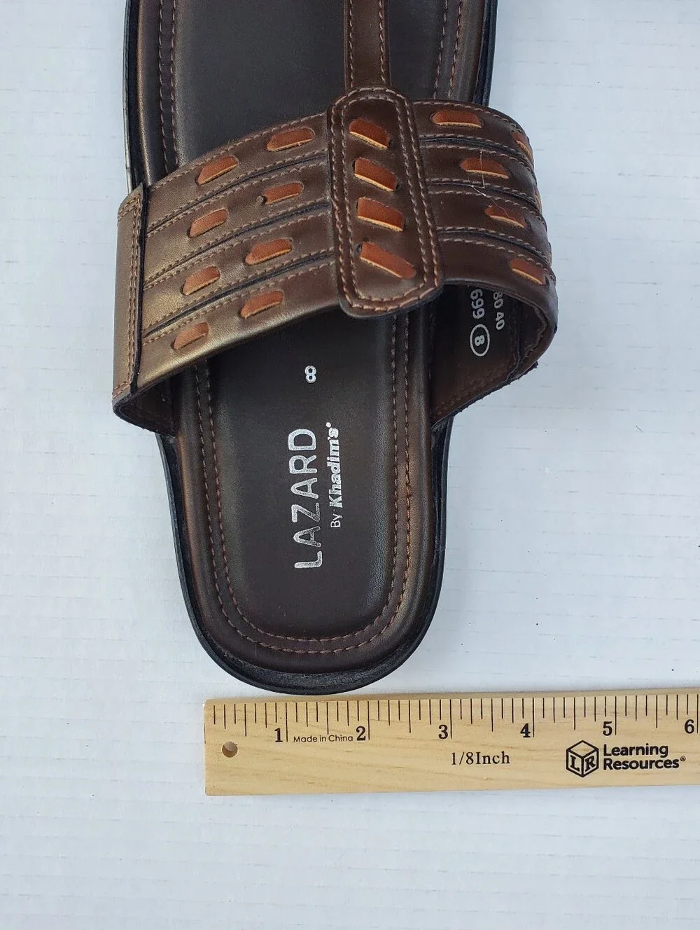 LAZARD by Khadim's Mens UK 8 US 9 Brown Kolhapuri Sandals Toe Loop India Casual